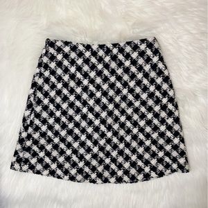 Zara black and white plaid skirt